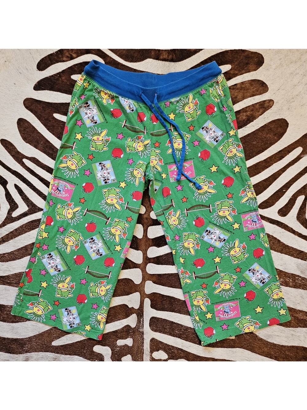 Vintage Y2K Happy Bunny Capri Pajama Pants Womens Low Rise New York Graphic Sz S